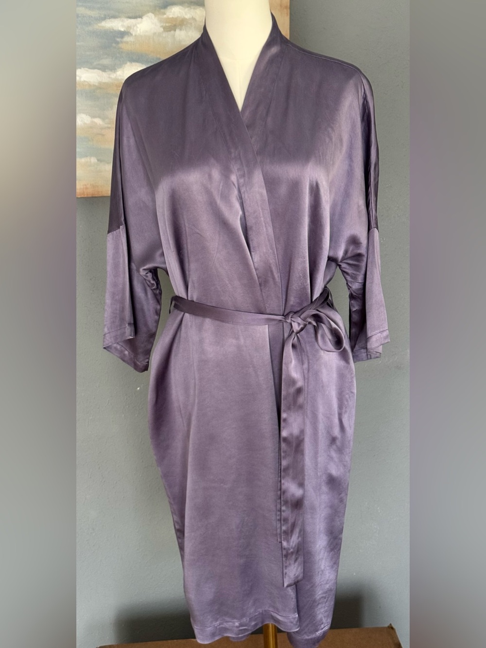NK IMODE Vintage Silk Kimono Robe Purple Size Large